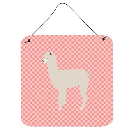 MICASA Alpaca Pink Check Wall or Door Hanging Prints6 x 6 in. MI627853